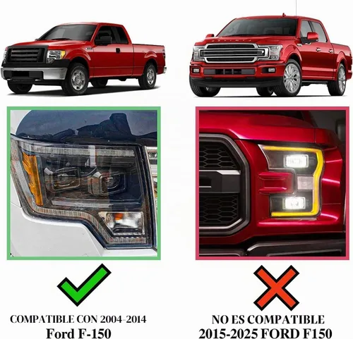 Vista 3 de COMNOVA Estribos Compatibles con Ford F-150 Crew Cab 2004-2014 (4 puertas de tamaño completo), diseño de almohadilla de paso de 6 pulgadas, barras