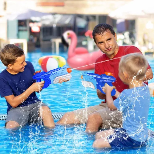 Vista 6 de Quanquer Paquete de 3 Pistolas de Agua para Niños y Adultos - Pistola de Juguete de Agua de 600CC Súper Blaster Empapador de Largo Alcance Alta