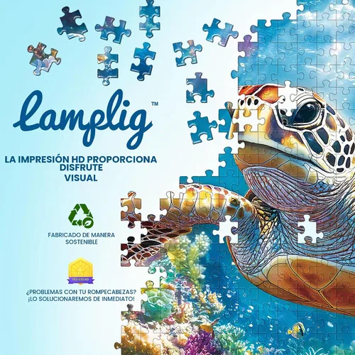 Vista 8 de Rompecabezas para adultos de 1000 piezas de tortuga marina Pez tortuga