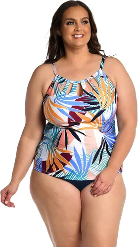 Vista 3 de Top de traje de baño tankini de cuello alto ajustable