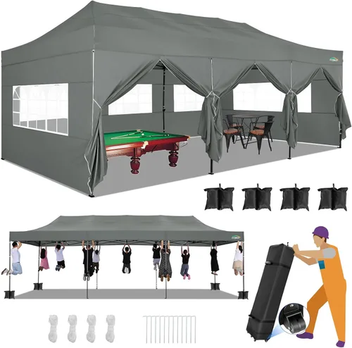 Vista 30 de COBIZI Tienda de campaña desplegable de 6.6 x 6.6 pies, toldo resistente, fácil de instalar, impermeable, para exteriores, fiestas, playa, jardín