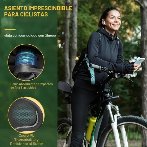 Vista 7 de New Noseless Oversized Bike Seat, Extra Wide Comfort Pure Memory Foam Bicycle Seat Cushion, Compatible Saddle Replacement with Electric Bike Negro