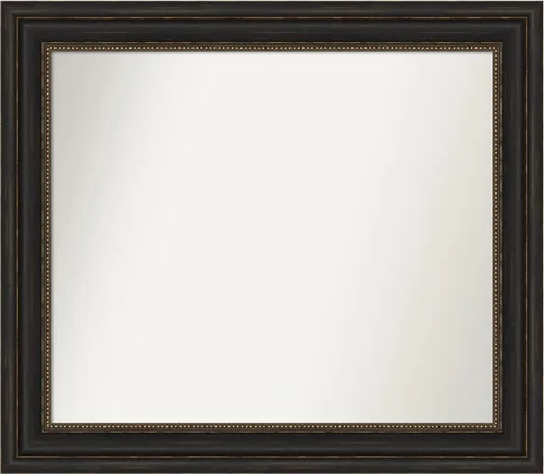 Vista 300 de Amanti Art Espejo de pared personalizado no biselado (25 x 25 pulgadas), marco de bronce acentuado, varios tamaños personalizados, espejo de baño