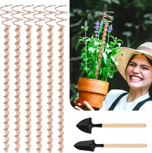 Vista 8 de Estacas para plantas de electrocultivo, paquete de 6 estacas de cobre de 11.5 pulgadas de largo, antenas de bobina de cobre para jardín de cultivo