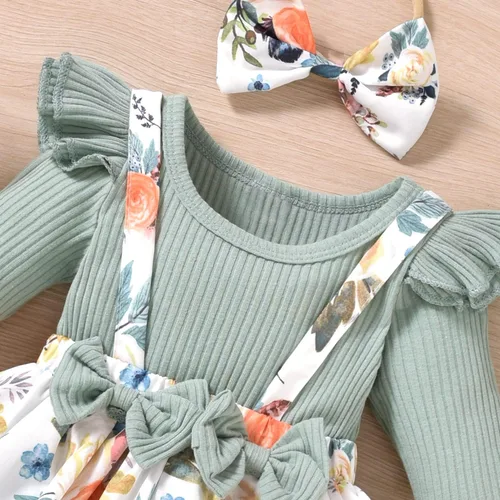 Vista 78 de Unutiylo Ropa de bebé recién nacida prematura con tirantes, traje de otoño e invierno, traje de manga larga con volantes