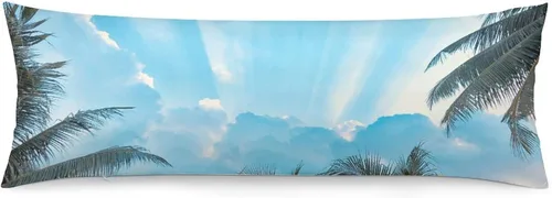 Vista 37 de Protector de almohada de playa con palmeras tropicales de 16 x 14 pulgadas, palmeras de playa, paisaje marino costero, decorativo, rectangular