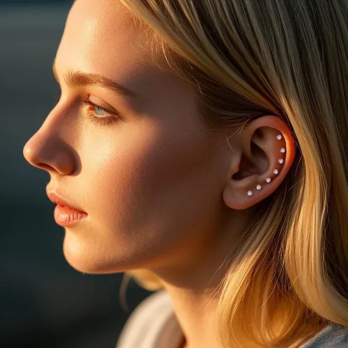Vista 4 de Retenedores de piercing transparentes para cirugía – Anillos de plástico para pezones, kit de retención de nariz, joyería para ombligo, aretes