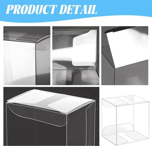 Vista 4 de Newbested Paquete de 100 cajas de plástico transparente para macarrones, dulces de chocolate transparente, bolas de malta, mini cajas de embalaje