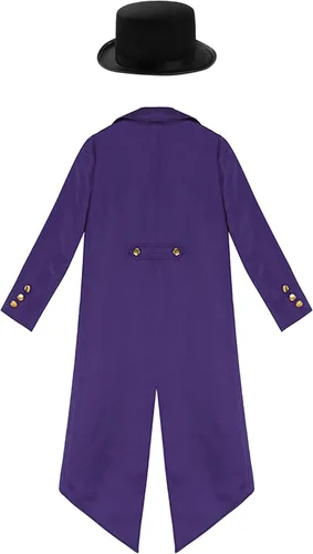 Vista 4 de Alvivi Chamarra retro victoriana renacentista para niños y niñas, pirata, vampiro, steampunk, renacentista