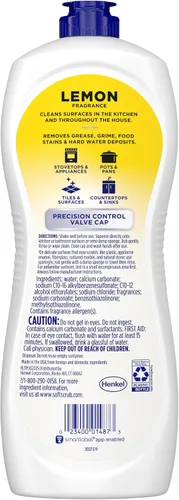 Vista 6 de Soft Scrub Limpiador de superficies multiusos, limón, 36 onzas líquidas Removes tough grime and stains, safe for use on sinks and counters
