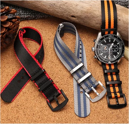 Vista 5 de NRYCR 20mm 22mm NATO Nylon Fabric Watch Band Sport Military Parachute Strap Watchband Bracelet for SeikoOmegaRolex 300