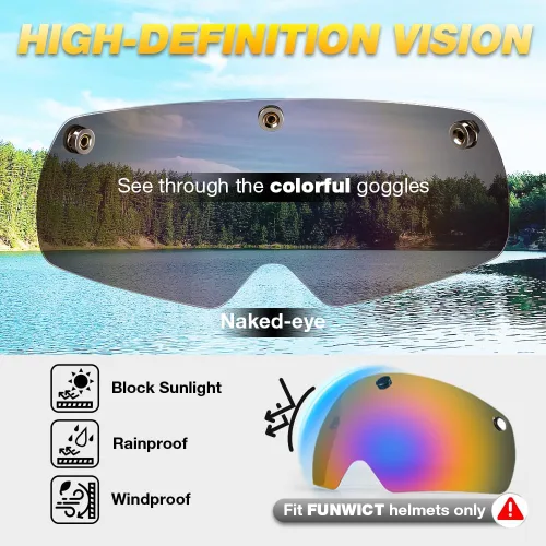 Vista 3 de Gafas de bicicleta magnéticas con casco, viseras solares extraíbles/desmontables para casco de bicicleta (Colorido)