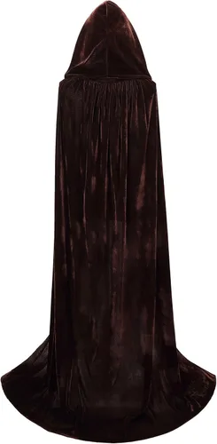 Vista 2 de Capa unisex con capucha para adultos, capa de terciopelo para disfraces de Halloween y cosplay