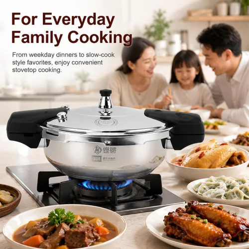 Vista 7 de Olla a presión de la estufa 28CM 80KPA olla de cocina de acero inoxidable Olla a presión de acero inoxidable 304 con presión de 80KPA para cocción