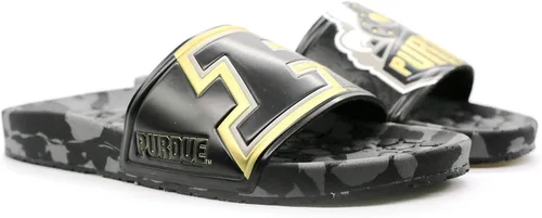 Vista 2 de Hype Unisex Purdue University Boilermakers Slydr Slide Sandals - BlackOld Gold