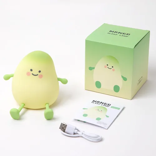 Vista 6 de Linda luz nocturna para niños, lámpara de sueño de mango, luz cálida, decoración de dormitorio, luz nocturna de silicona, luces nocturnas de bebé