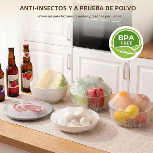 Vista 3 de Homelove 100 fundas para tazones a prueba de pan, envoltura de plástico grande para alimentos, masa madre, pan, horneado, elástico, reutilizable