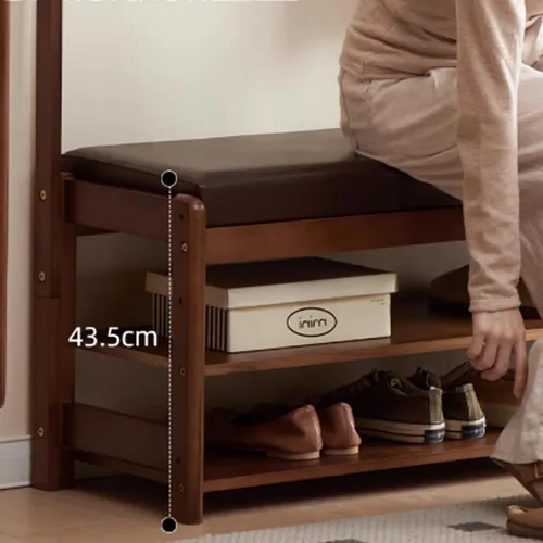 Vista 8 de 3in 1 Entryway Organizer with Coat Hooks and Shoe Storage Bench, Freestanding Coat Rack Space-Saving Solution for Mudroom, Foyer, and Home
