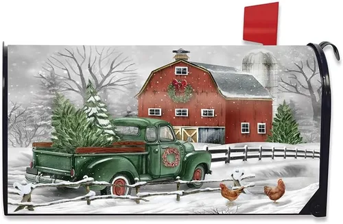 Vista 8 de Briarwood Lane Funda de buzón de gran tamaño de Navidad en la granja