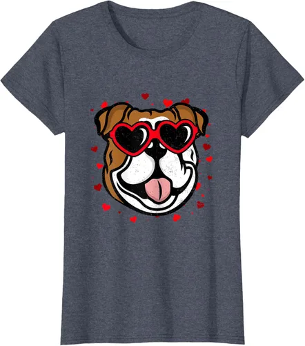 Vista 49 de Bulldog Valentine - Camiseta para amantes de las gafas de sol para perros, Negro