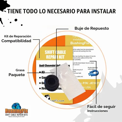 Vista 2 de BushingFix JE1Kit - Kit de reparación de bujes de cable de cambio de transmisión automática, buje de cable de cambio de repuesto, kit de reparación