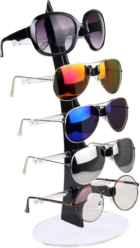 Vista 3 de Soporte de acrílico para gafas, soporte para gafas de sol, soporte acrílico para gafas de sol (5 marcos para cada soporte)