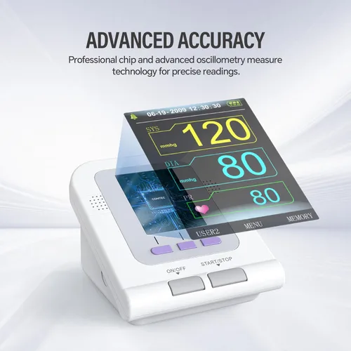 Vista 3 de CONTEC Tensiómetro de presión arterial completamente automático de brazo superior con 3 modos y 3 puños, esfigmomanómetro electrónico con memoria