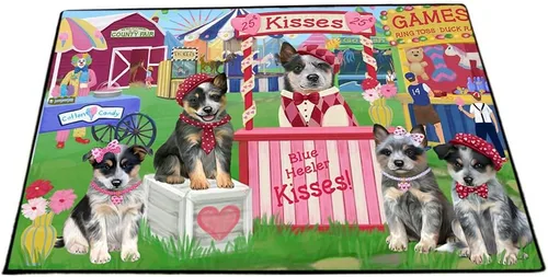 Vista 24 de Doggie of the Day Blue Heeler Dogs Floor Mat - 4th of July Independence Day - Best Dog Doormat - Protector Decor - Unique Portrait Art - Premium