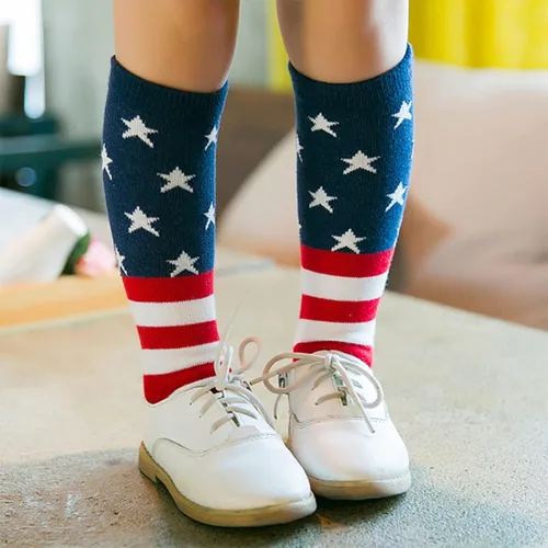 Vista 7 de UTTPLL Calcetines de algodón para niños pequeños, calcetines de béisbol hasta la rodilla, calcetines deportivos de fútbol para niños, calcetines