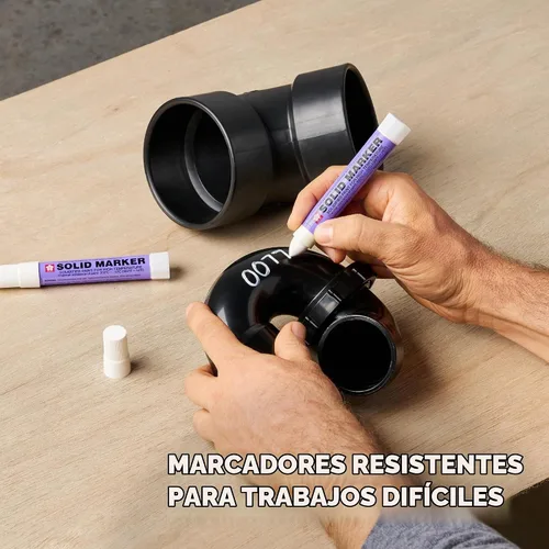 Vista 3 de Marcador de pintura solidificada Solid Marker de Sakura, de 14 a 392 grados Fahrenheit, Negro, 1 Permanent Pens for Wood, Glass, and Window, Marks
