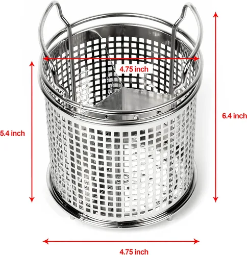 Vista 9 de LENITH Soporte redondo para utensilios de cocina de acero inoxidable – Base pesada para estabilidad – Utensilios de cocina con divisor extraíble