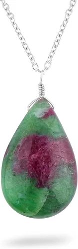 Vista 13 de Collar con colgante de piedras preciosas naturales, cristales curativos, delicadas piedras de lágrima, joyería bohemia hecha a mano, piedra