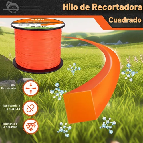 Vista 2 de KAKO Línea de Recortadora 095, Hilo Cuadrado para Desbrozadora .095 Pulgadas-780 Pies-3 Libras, Hilo 095 para Desbrozadora, Línea de Recortadora