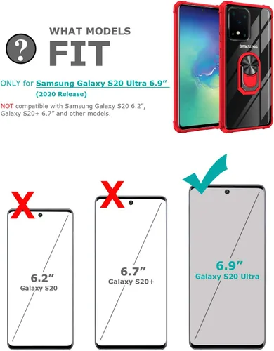 Vista 7 de Funda transparente con función atril para Samsung Galaxy S20 Ultra, protección contra caídas para Galaxy S20 Ultra, carcasa delgada para teléfono