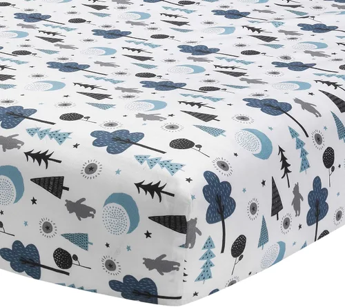 Vista 4 de Lambs & Ivy (LAMCR) Forever Pooh 780020 - Juego de ropa de cama de 3 piezas, color azul