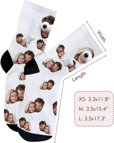 Vista 5 de Yopicks Calcetines personalizados tomados de la mano con foto, calcetines personalizados con manos, calcetines divertidos regalos para novio