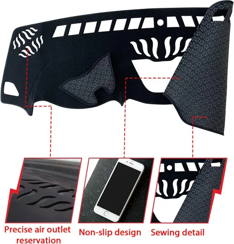Vista 7 de Tapete antideslizante para tablero de instrumentos compatible con Jeep Cherokee 2014, 2015, 2016, 2017, 2018, 2019, 2020, 2021, 2022, protector