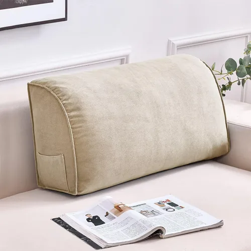 Vista 9 de Almohada de lectura para cabecero, almohada de cuña, triangular, suave, para cabecero, cojín de apoyo para el respaldo del sofá cama, almohadas
