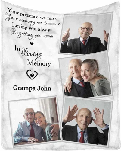 Vista 8 de Manta de memoria amorosa personalizada, no Longer be My Side but Forever in My Heart