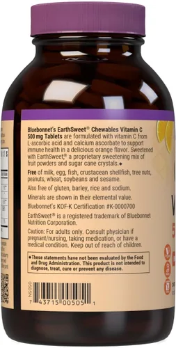 Vista 3 de Bluebonnet Nutrition EarthSweet Vitamina C 500 mg Potente protección antioxidante y suplemento de apoyo a la salud inmunológica - Máxima absorción