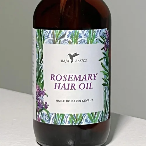 Vista 8 de Baja Basics Aceite de romero orgánico: crecimiento del cabello, hidratante para puntas abiertas y cuero cabelludo seco, fortalecimiento del cabello