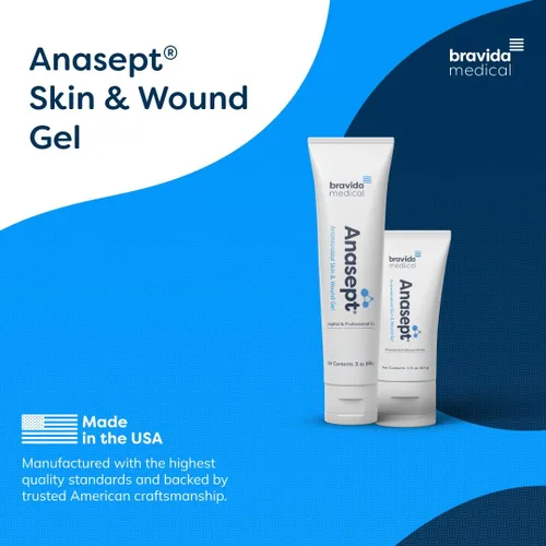Vista 3 de Anasept - Gel antimicrobiano para piel y heridas, tubo de 3 oz