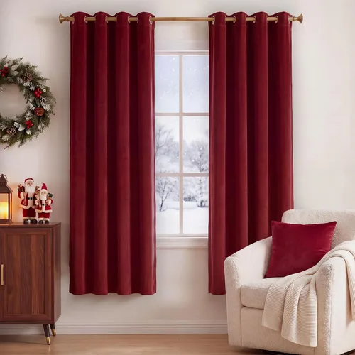 Vista 43 de StangH Cortinas de terciopelo gris de 84 pulgadas para oscurecer la habitación, con aislamiento térmico, cortinas gruesas y pesadas para sala