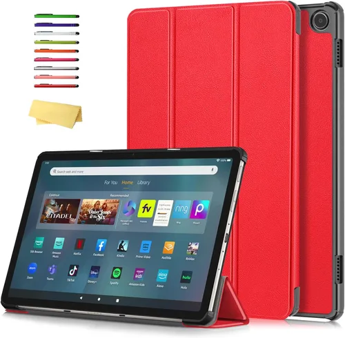 Vista 18 de Funda tipo folio para Amazon Kindle Fire HD 8 y Fire HD 8 Plus (se adapta tanto a 12ª/10ª generación, 2022/2020) con soporte inteligente de piel