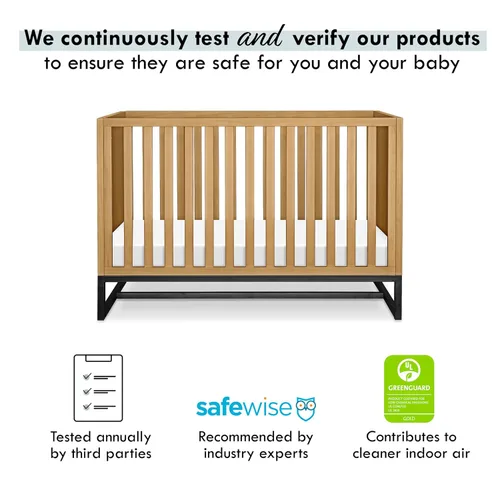 Vista 4 de DaVinci Cuna convertible Ryder 3 en 1 en miel, certificado Greenguard Gold