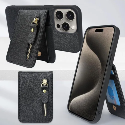 Vista 6 de Harryshell Funda magnética para iPhone 13 Pro Max compatible con carga inalámbrica MagSafe y MagSafe con bolsillo con cremallera para montaje