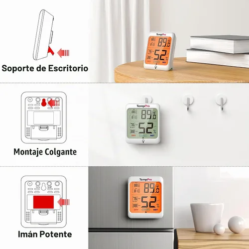 Vista 7 de ThermoPro TP53 - Higrómetro digital Termómetro interior para el hogar, sensor de temperatura y humedad con indicador de confort y registros