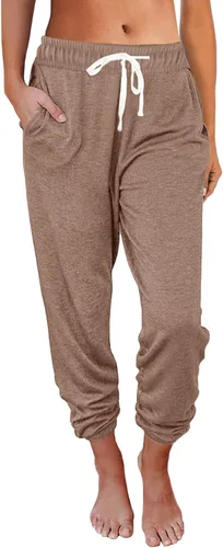 Vista 24 de AUTOMET Pantalones deportivos de cintura alta para mujer con bolsillos Negro