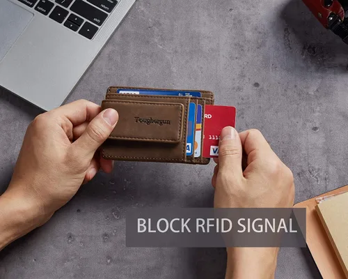 Vista 7 de Toughergun Cartera magnética de cuero genuino con clip para dinero con bloqueo RFID