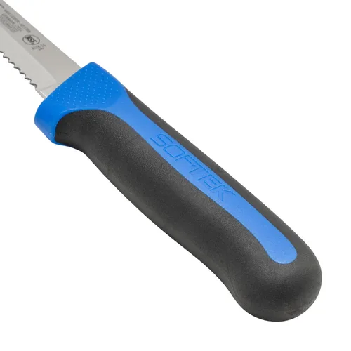 Vista 2 de Winco - Cuchillo dentado negro de 5 1/2 pulgadas, mango de agarre suave Plateado/Negro/Azul